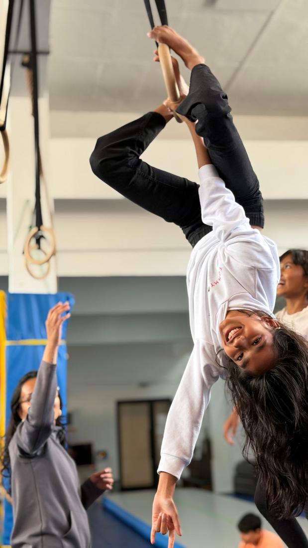 Upside down on the rings
